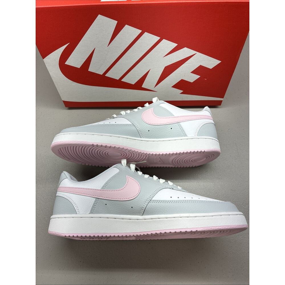 NIKE COURT VISION LOW NEXT NATURE Pure Pink Women Size 10 Casual Shoe IB4009-043 - Picture 2 of 7